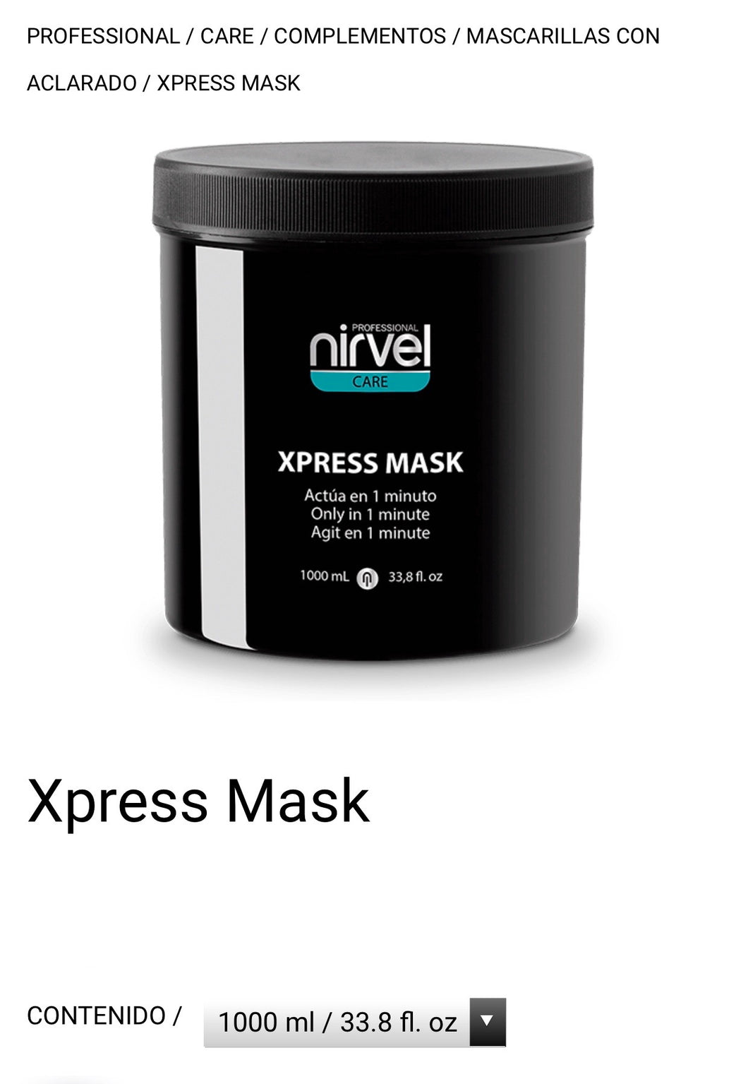 NIRVEL XPRESS MASK 33.8 fl. oz./1000ml